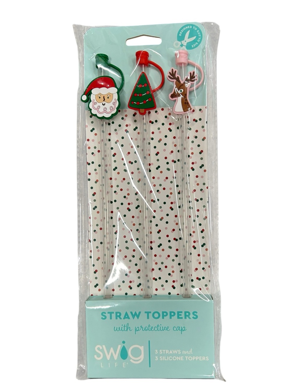 Swig Life Straw Toppers & Straws Christmas Holiday Set NWT Sealed